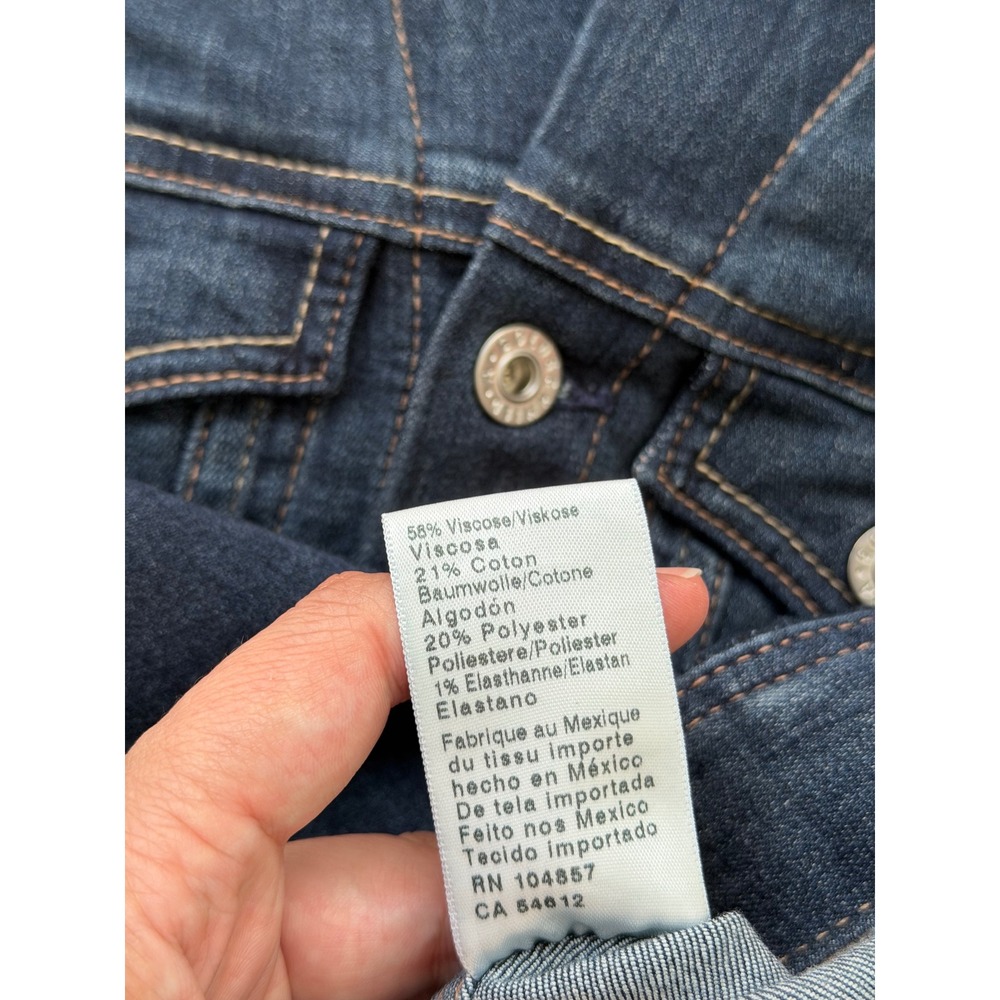AG Adriano Goldschmied Mya Denim Jacket Indigo Dark Wash Stretch Size Small NEW - Picture 5 of 5